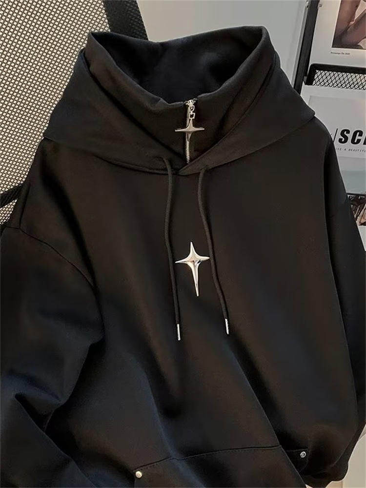 Streetwear Brand Hoodie - Sweat à capuche col montant homme