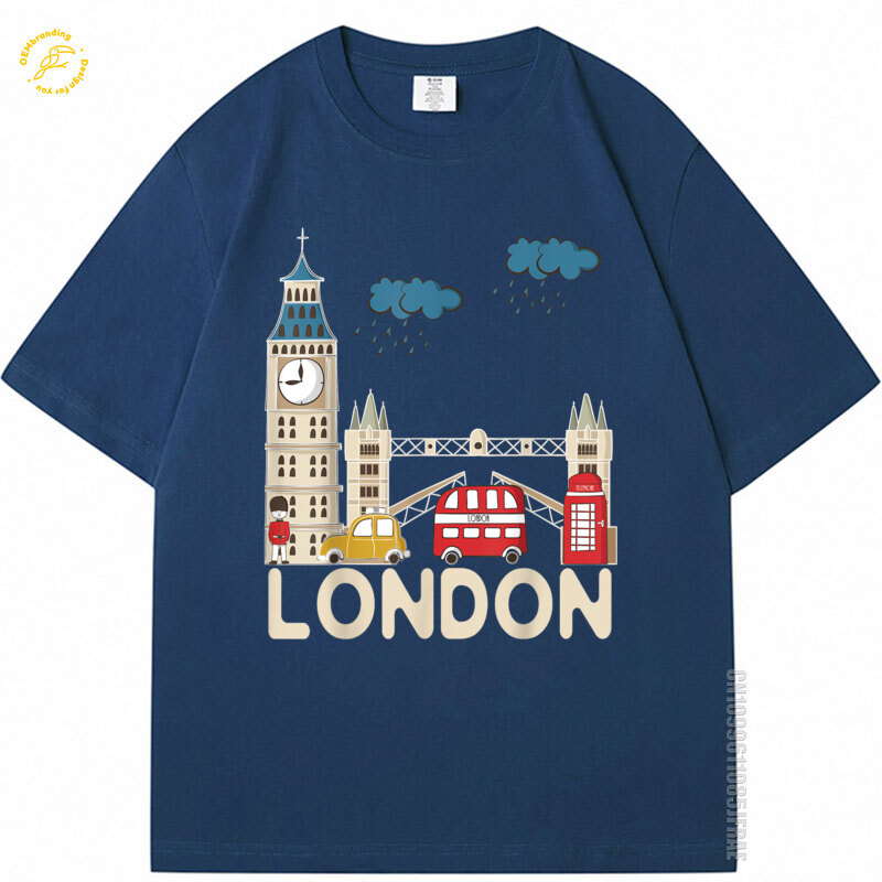 Streetwear Brand Sale - Rainy London T-Shirt mignon Souvenir surdimensionné